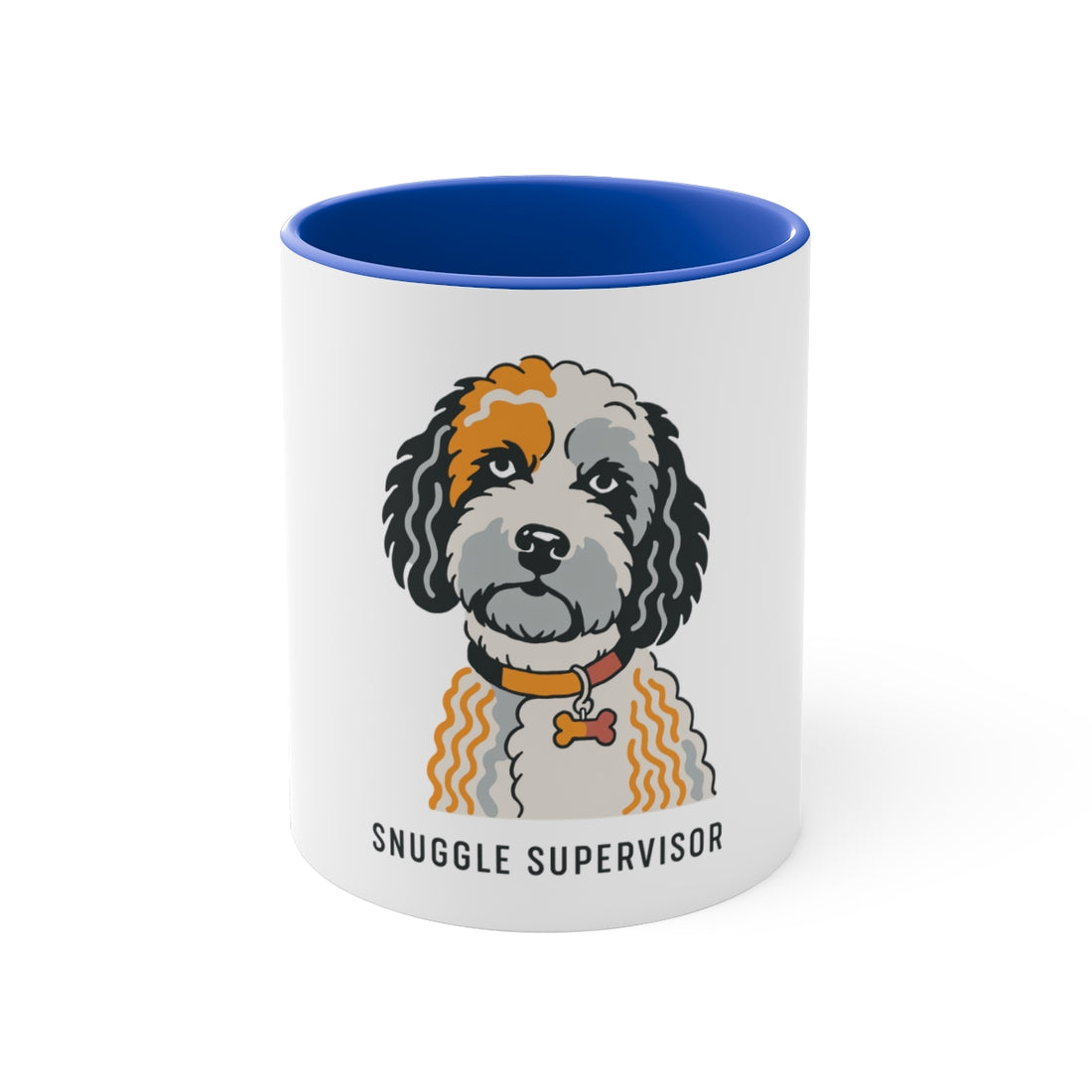 Blue — Front | Cockapoo Snuggle Supervisor Accent Mug