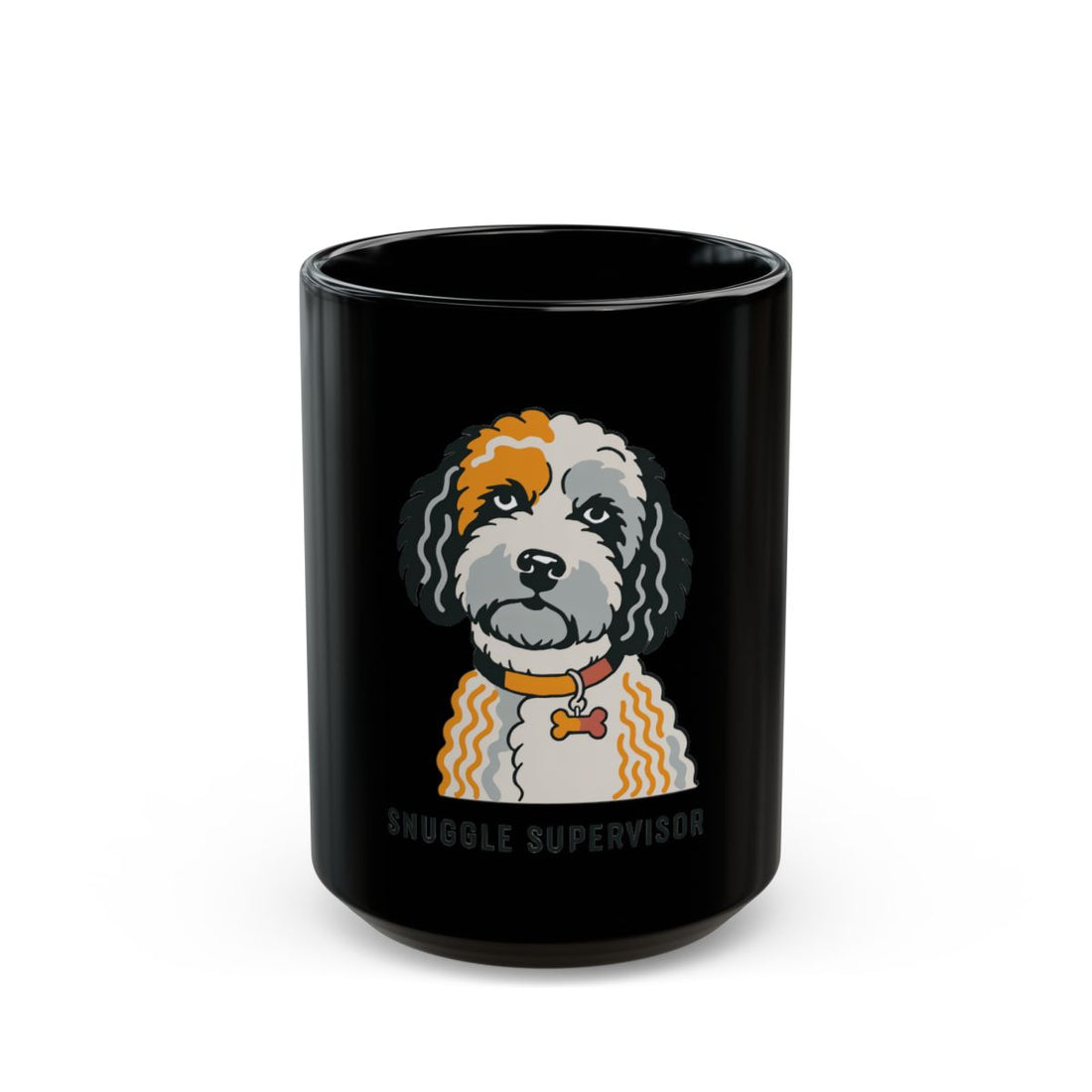 15oz — Front | Cockapoo Snuggle Supervisor Black Mug