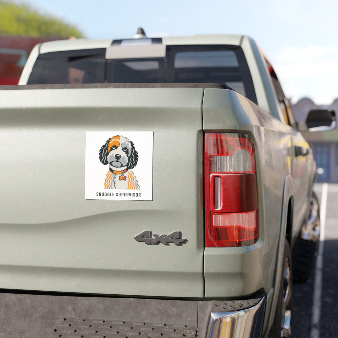 5'' × 5'' — Lifestyle | Cockapoo Snuggle Supervisor Car Magnet