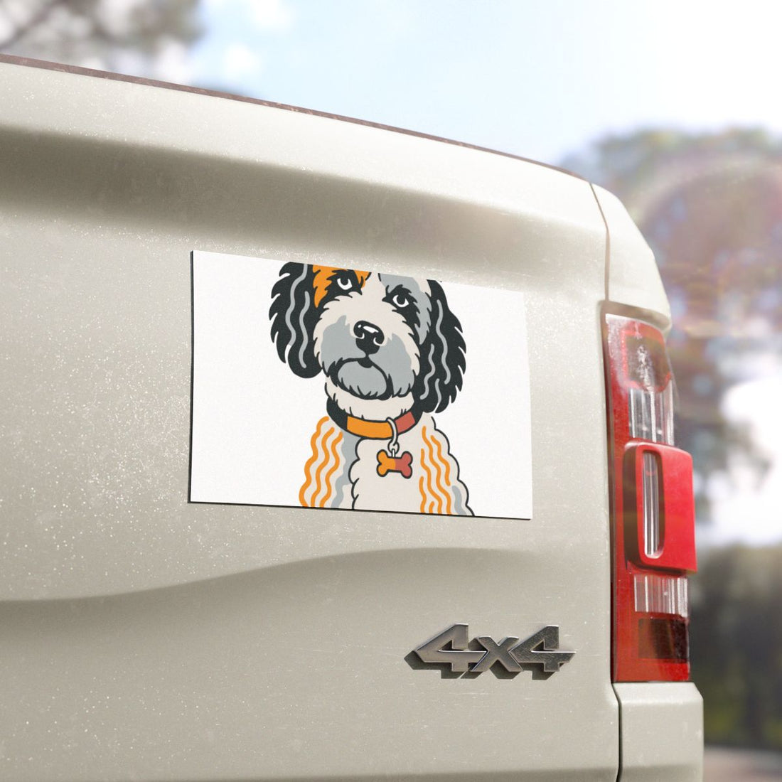 7.5'' × 4.5'' — Detail | Cockapoo Snuggle Supervisor Car Magnet