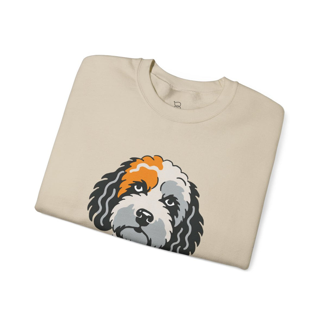Sand — Folded | Cockapoo Snuggle Supervisor Crewneck Sweatshirt