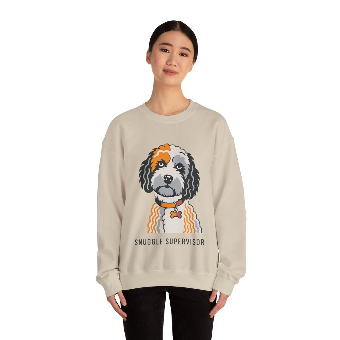 Sand — Lifestyle | Cockapoo Snuggle Supervisor Crewneck Sweatshirt