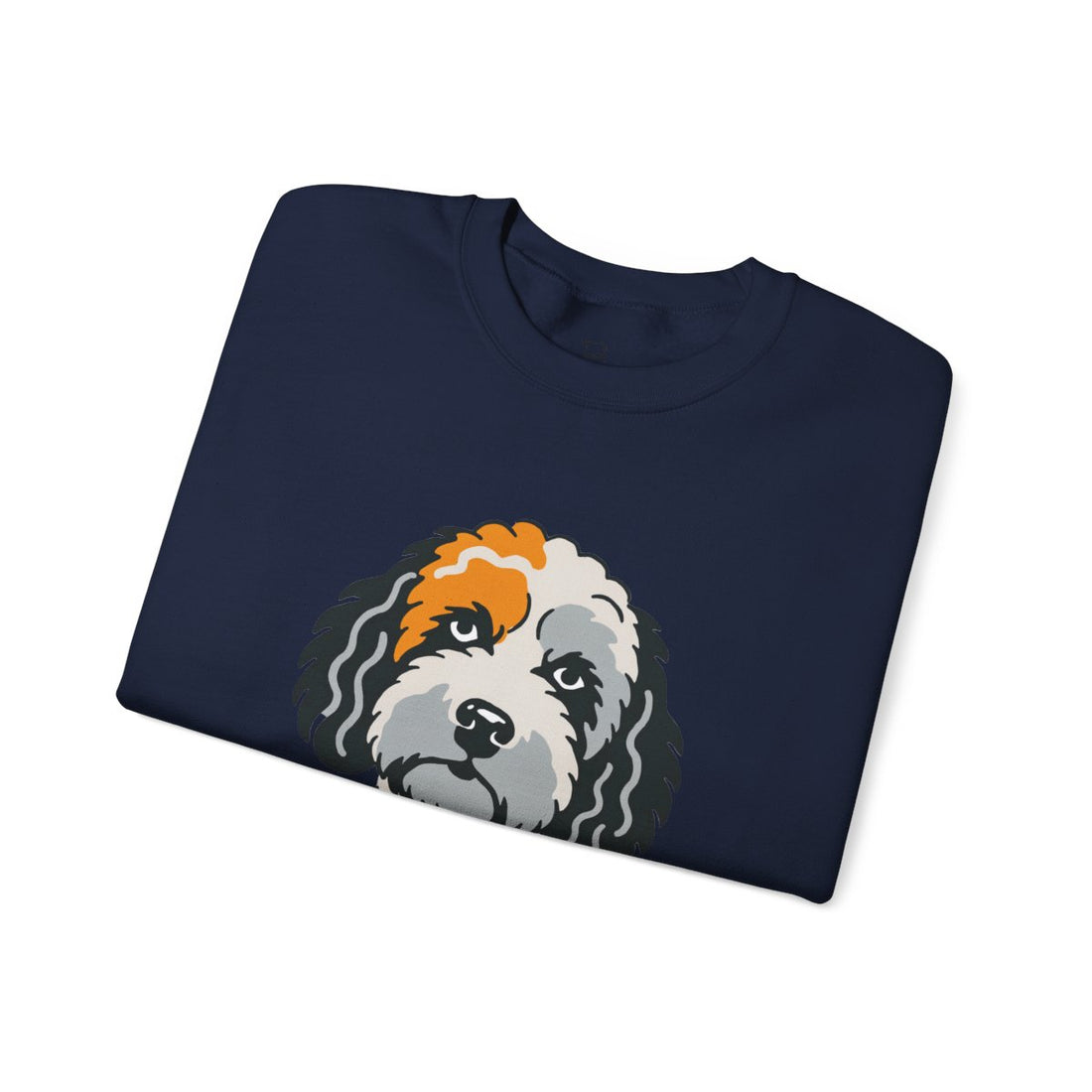 Navy — Folded | Cockapoo Snuggle Supervisor Crewneck Sweatshirt