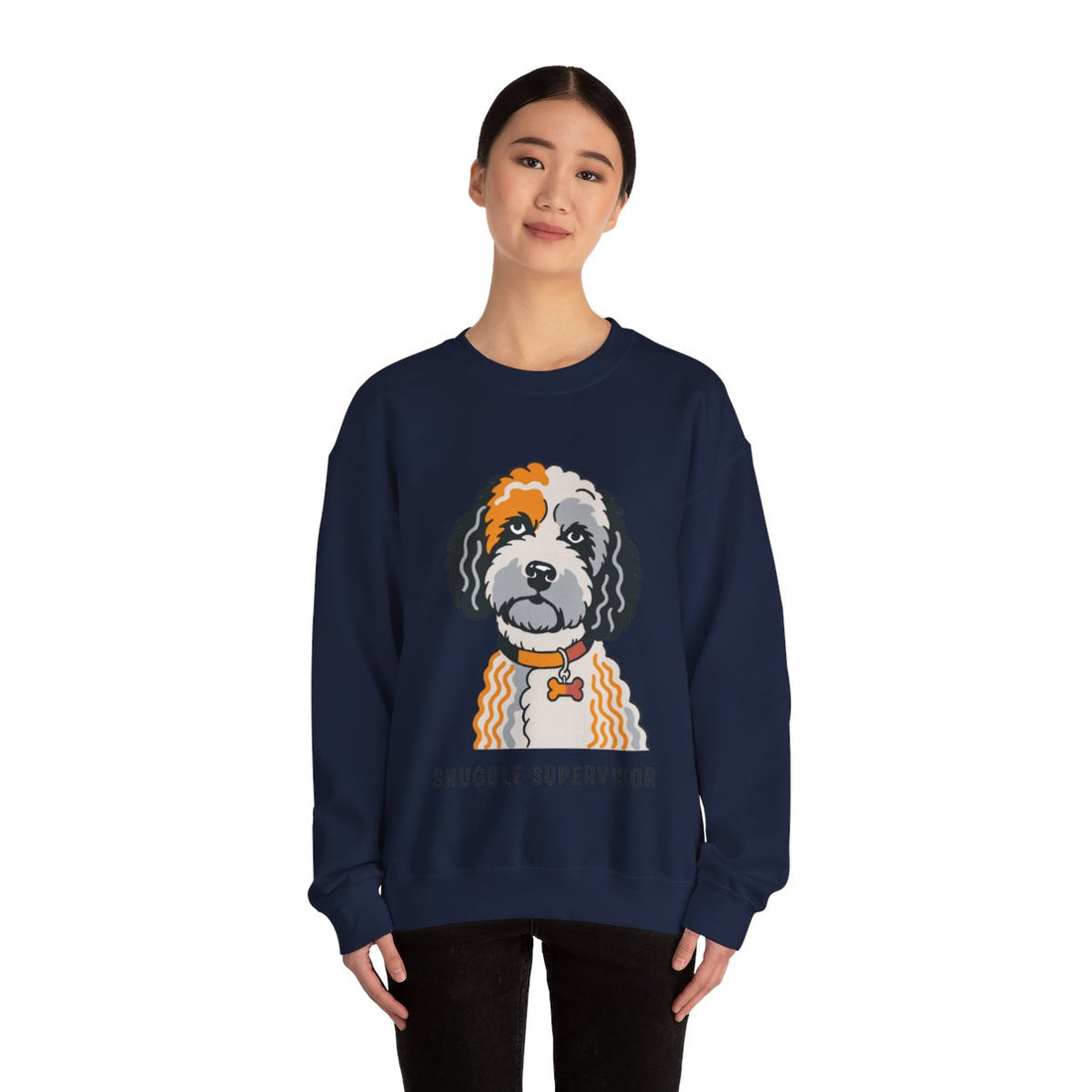 Navy — Lifestyle | Cockapoo Snuggle Supervisor Crewneck Sweatshirt