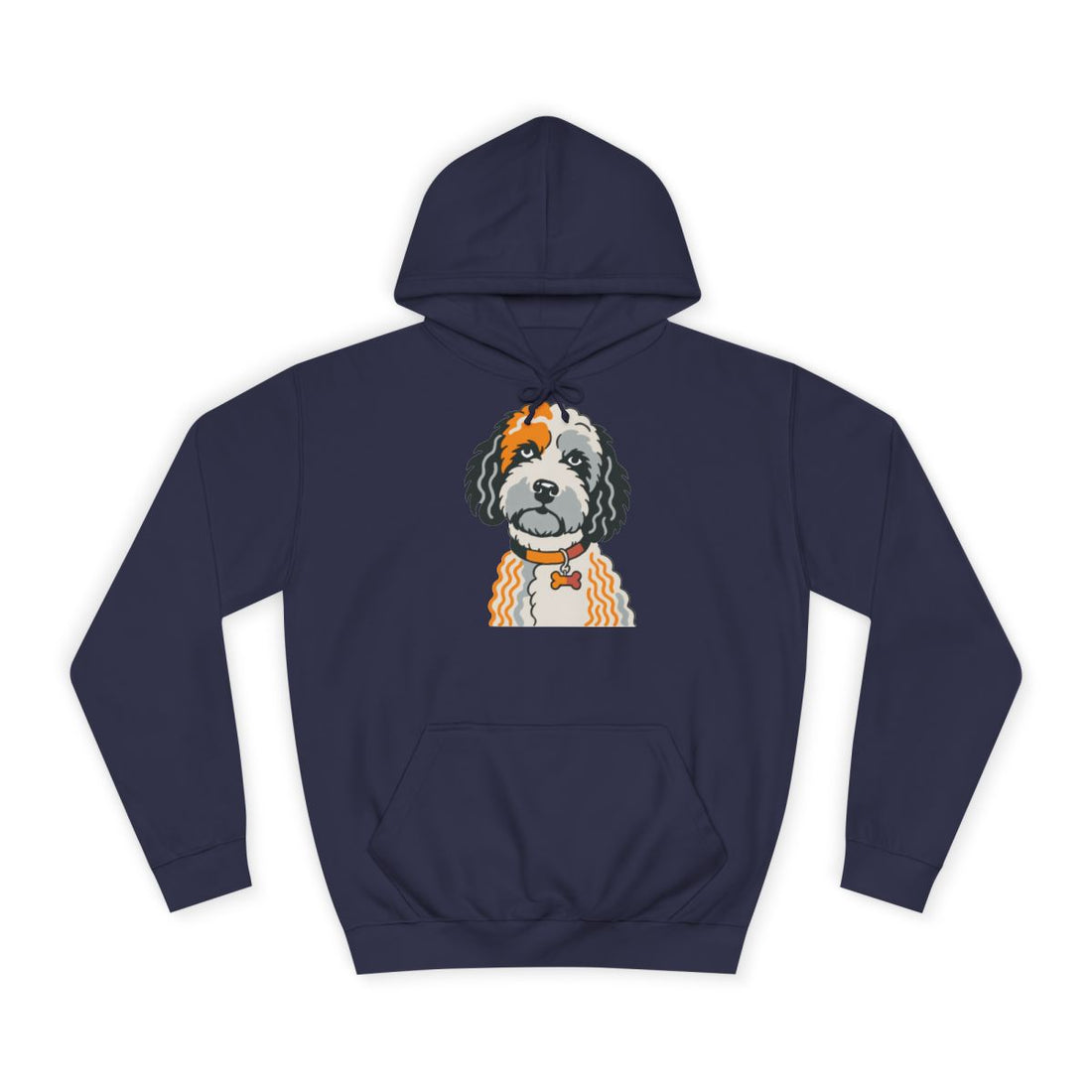 Oxford Navy — Front | Cockapoo Snuggle Supervisor Hoodie