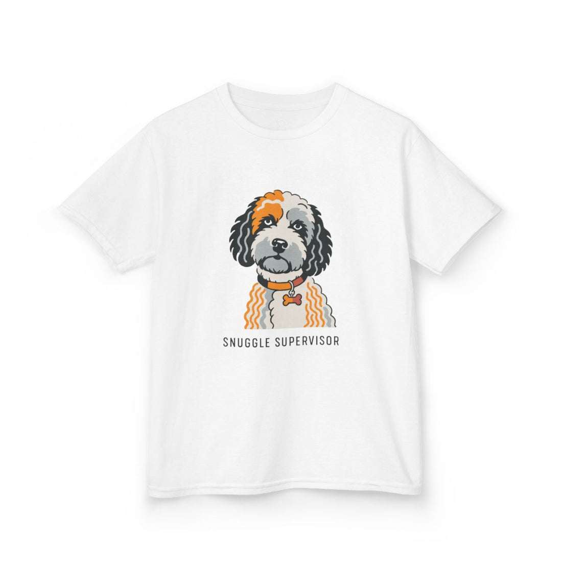 White — Front | Cockapoo Snuggle Supervisor Kids Tee