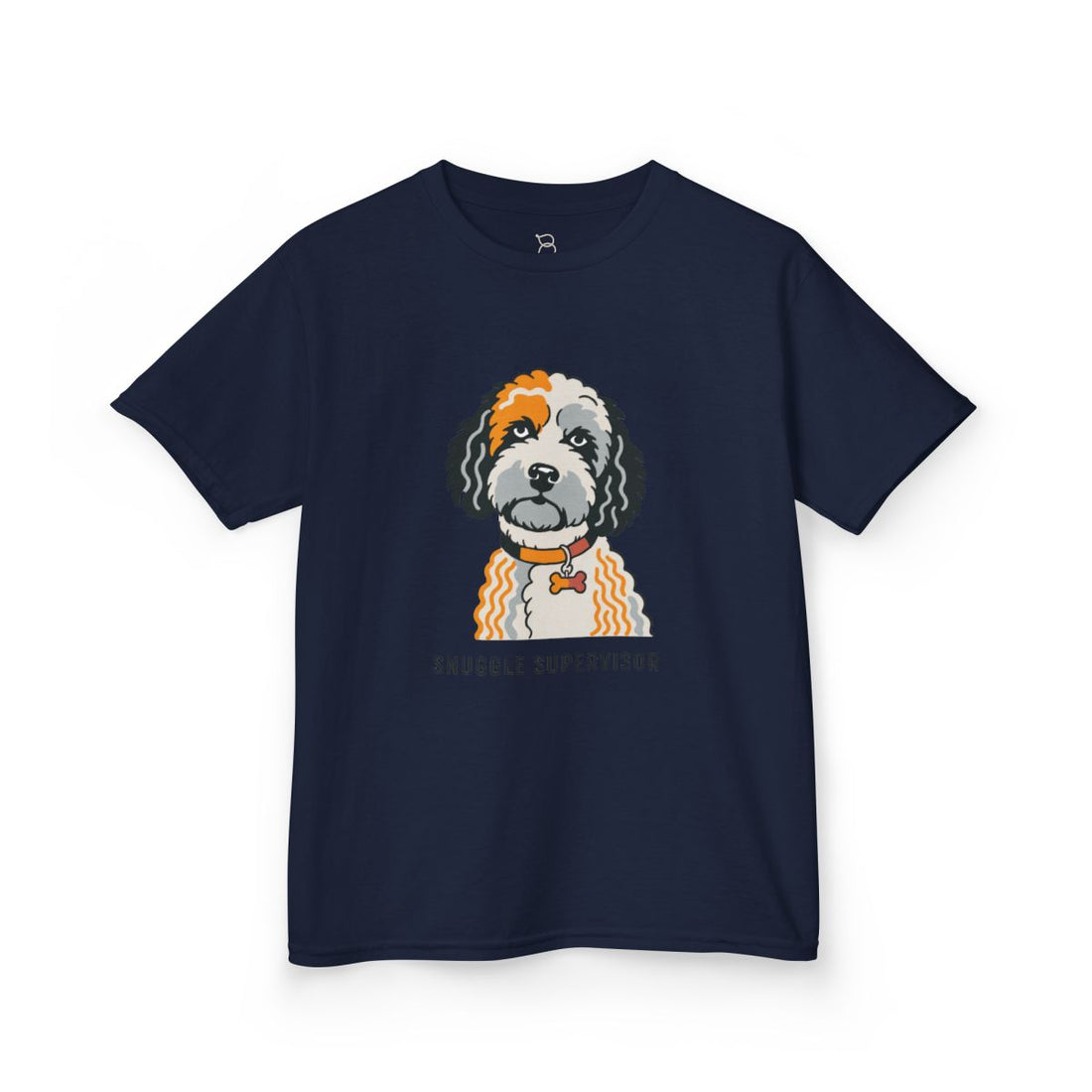 Navy — Front | Cockapoo Snuggle Supervisor Kids Tee