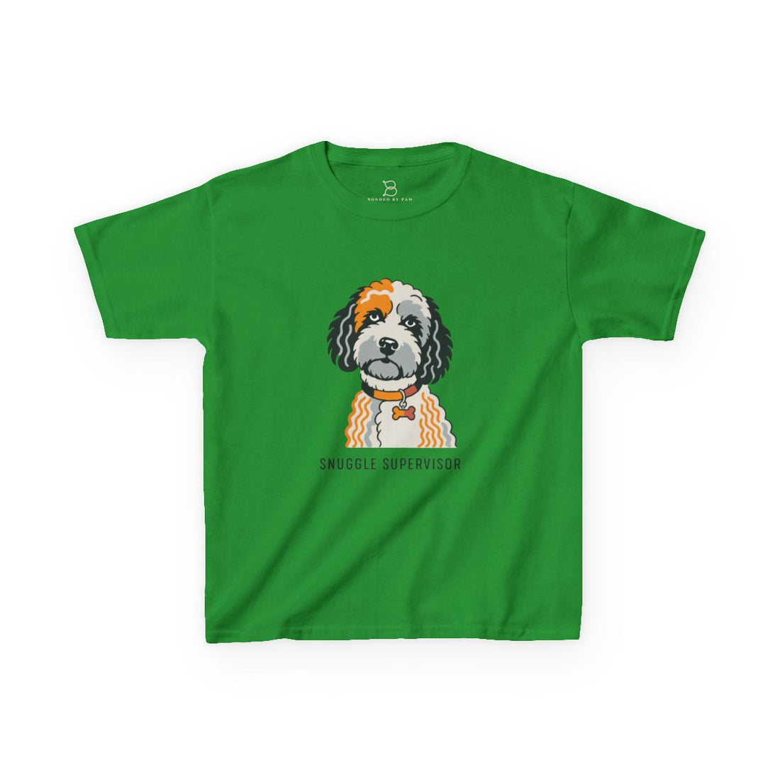 Irish Green — Front | Cockapoo Snuggle Supervisor Kids Tee