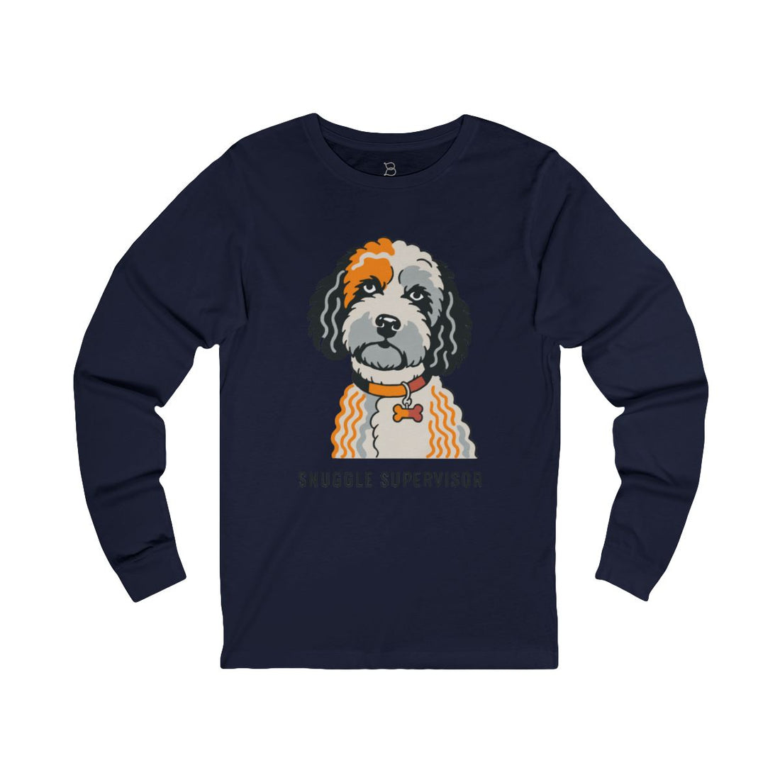 Navy — Front | Cockapoo Snuggle Supervisor Long Sleeve Tee