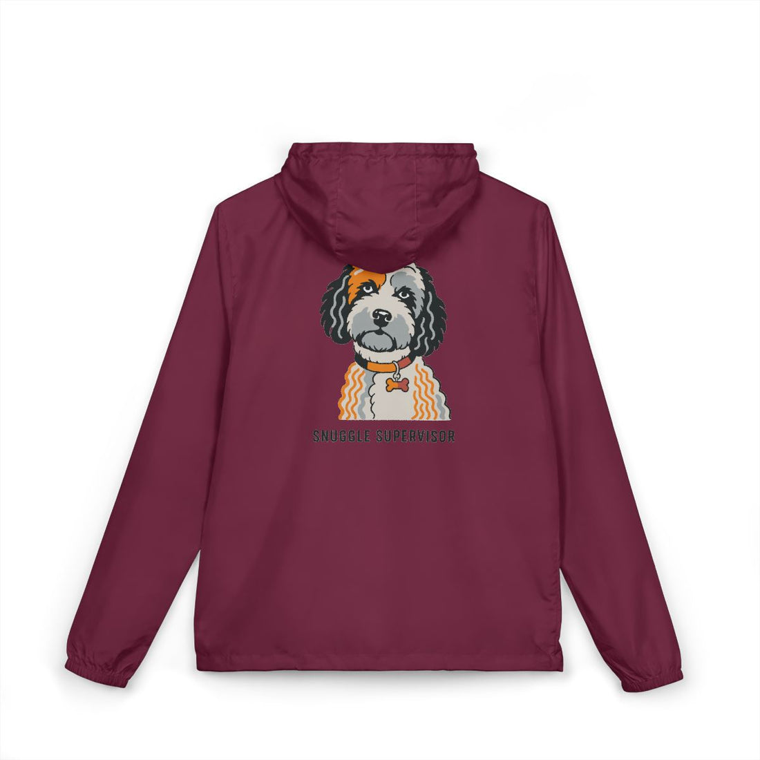 Maroon — Back | Cockapoo Snuggle Supervisor Windbreaker