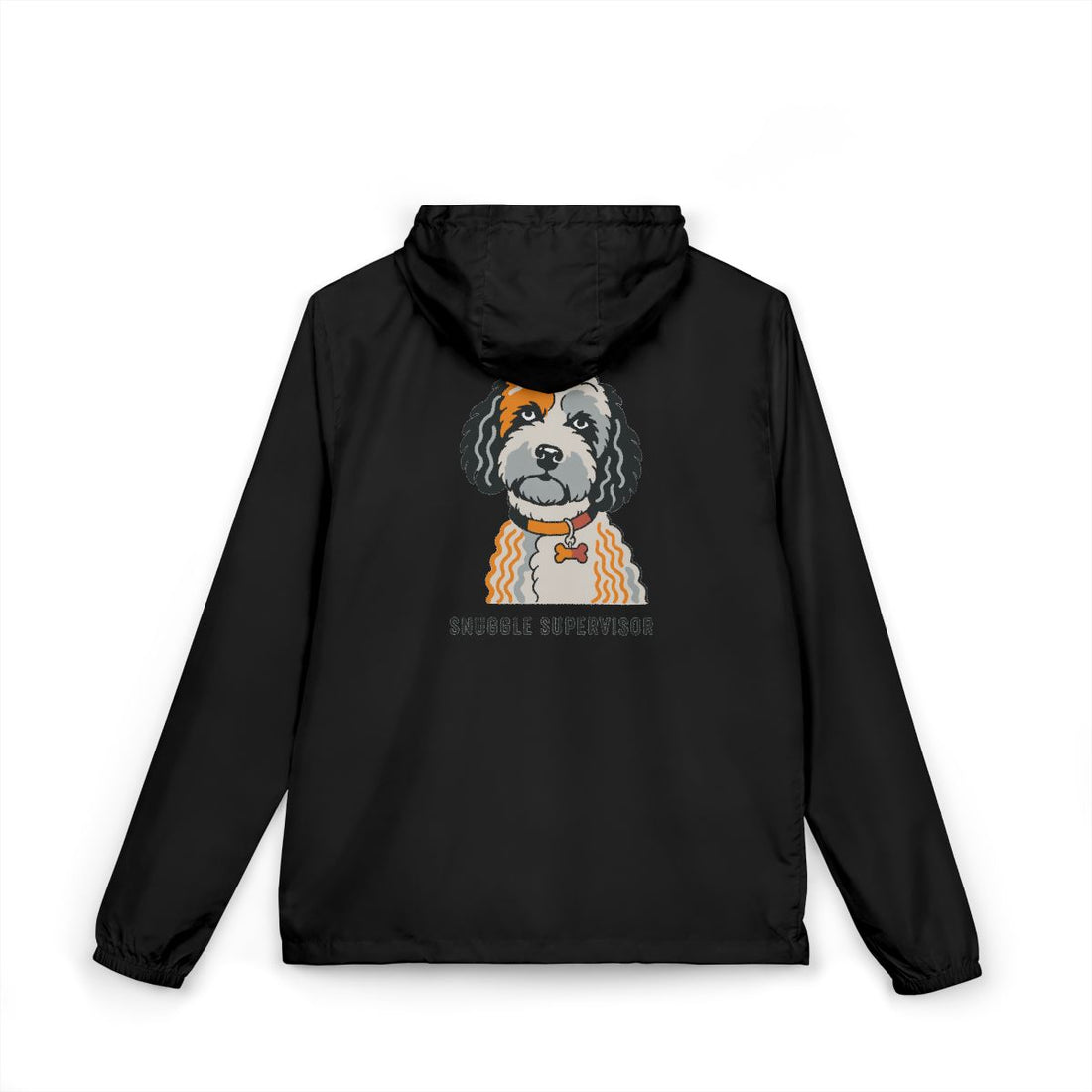 Black — Back | Cockapoo Snuggle Supervisor Windbreaker