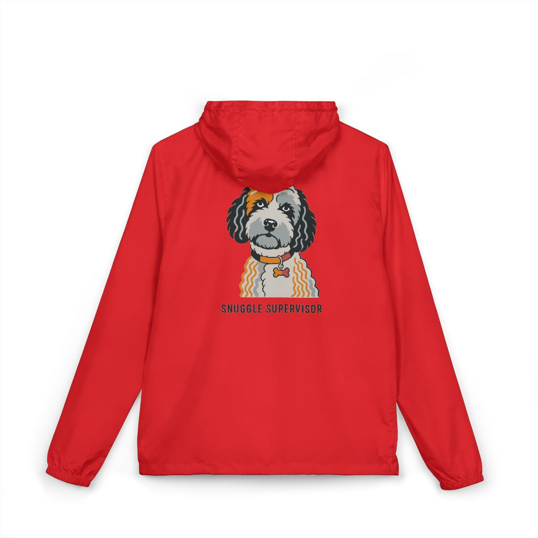 Red — Back | Cockapoo Snuggle Supervisor Windbreaker