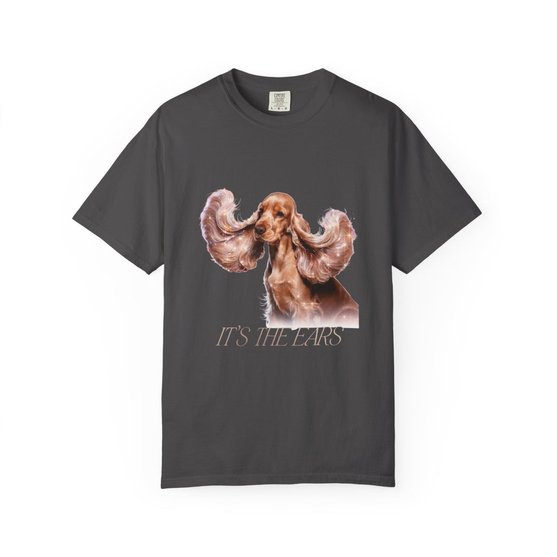 Graphite — Front | Cocker Spaniel 'It'S The Ears' Garment-Dyed Tee