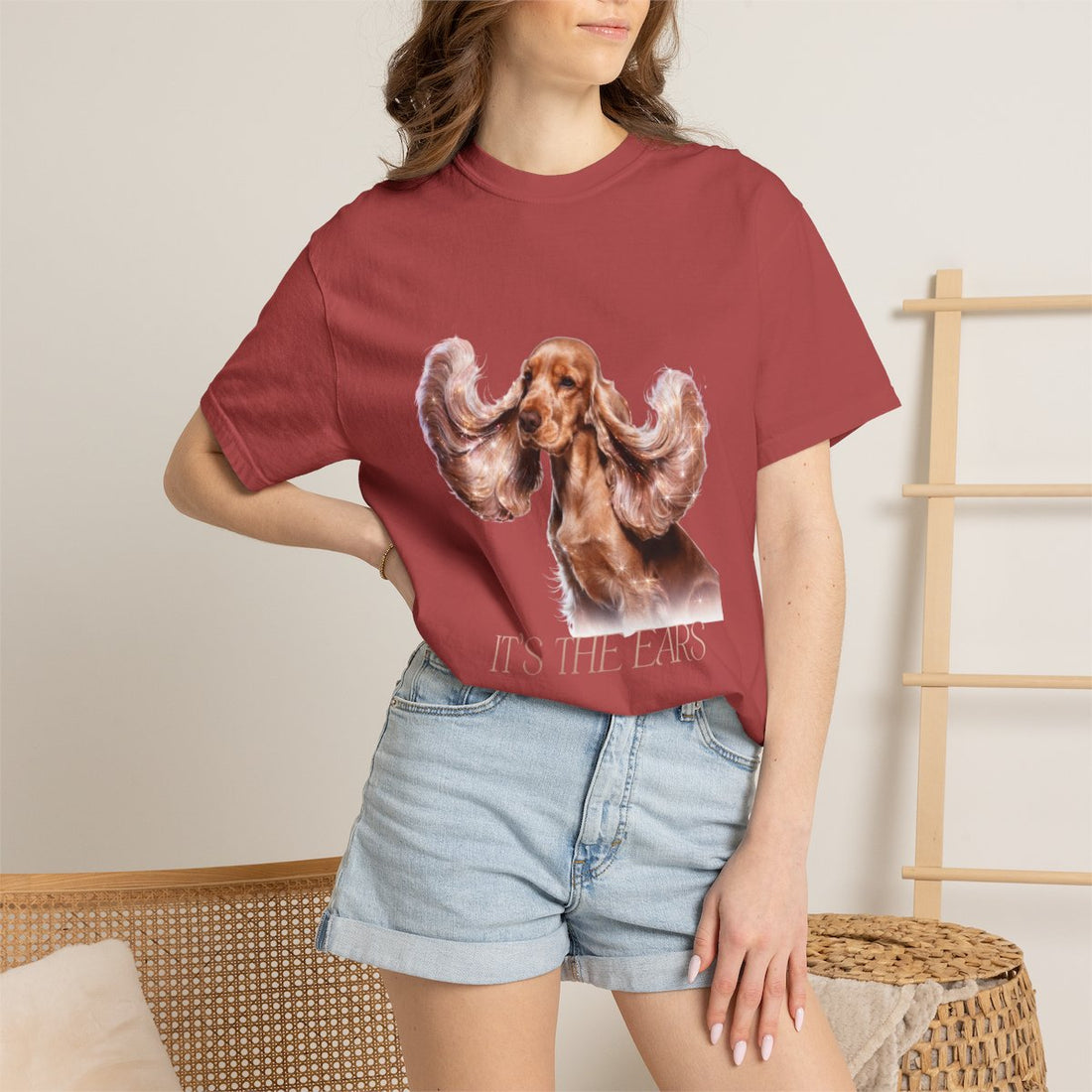 Crimson — Lifestyle | Cocker Spaniel 'It'S The Ears' Garment-Dyed Tee