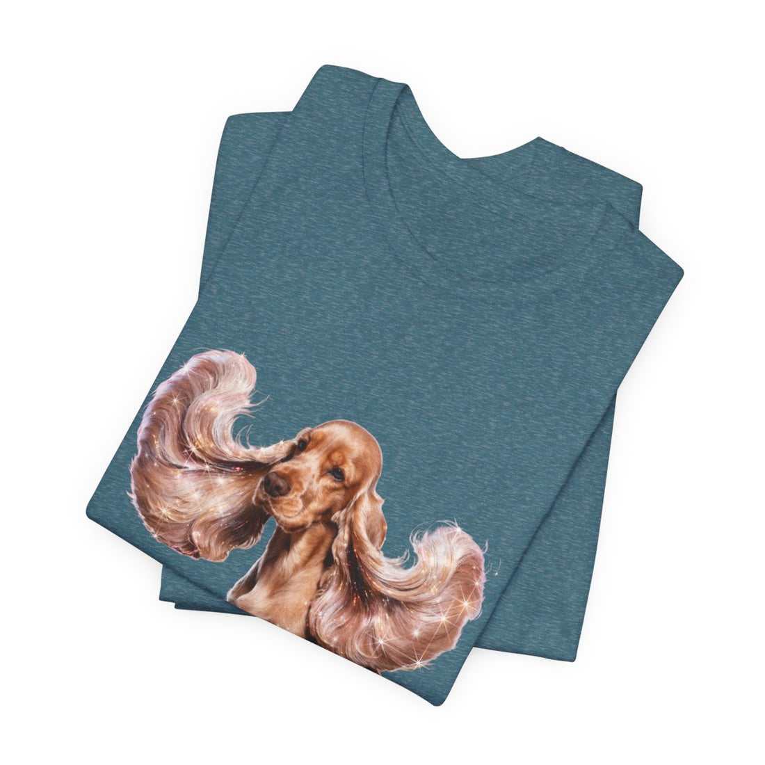 Heather Deep Teal — Folded | Cocker Spaniel 'It'S The Ears' Tee