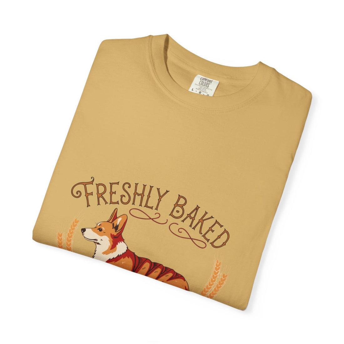 Mustard — Folded | Corgi 'Freshly Baked' Garment-Dyed Tee