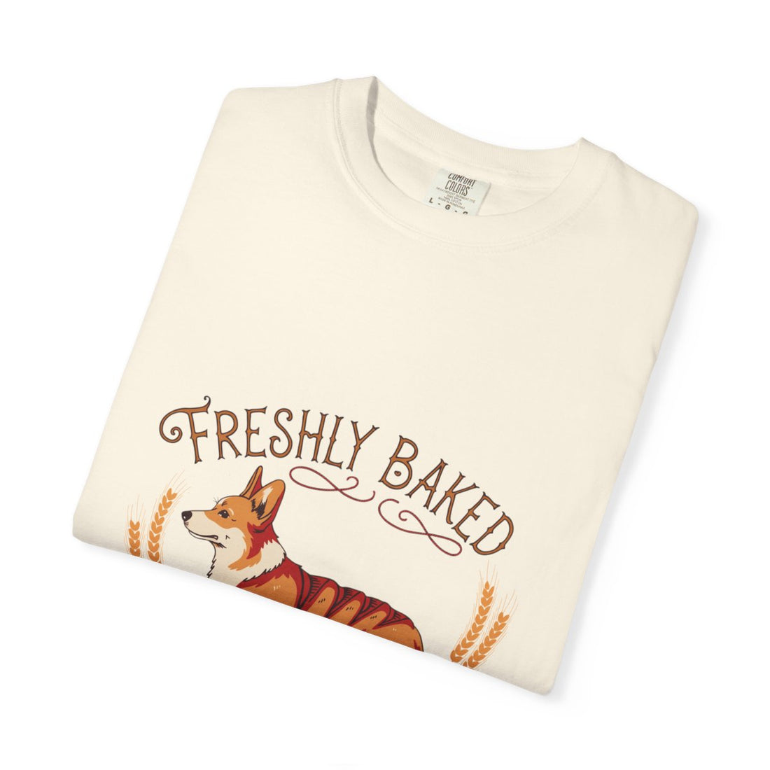 Ivory — Folded | Corgi 'Freshly Baked' Garment-Dyed Tee