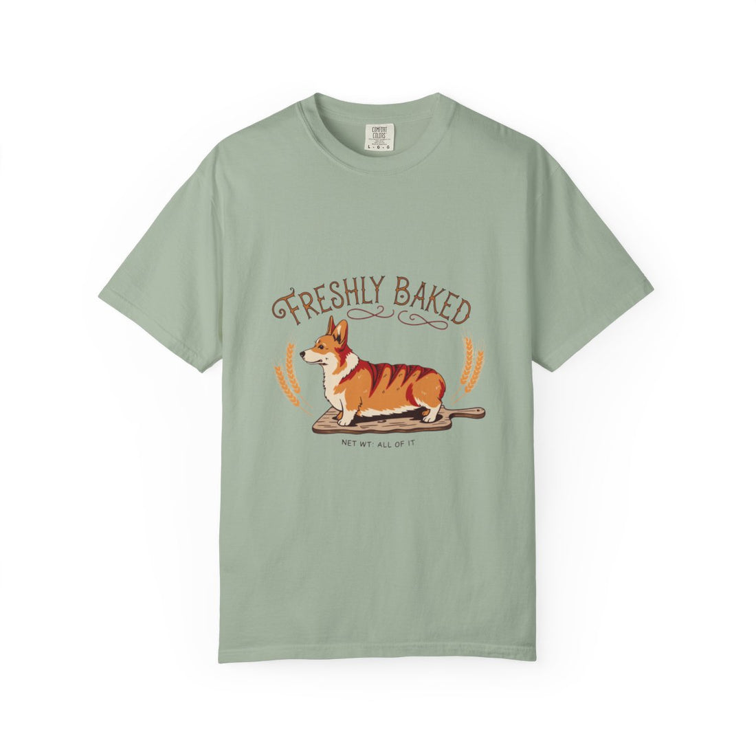 Bay — Front | Corgi 'Freshly Baked' Garment-Dyed Tee