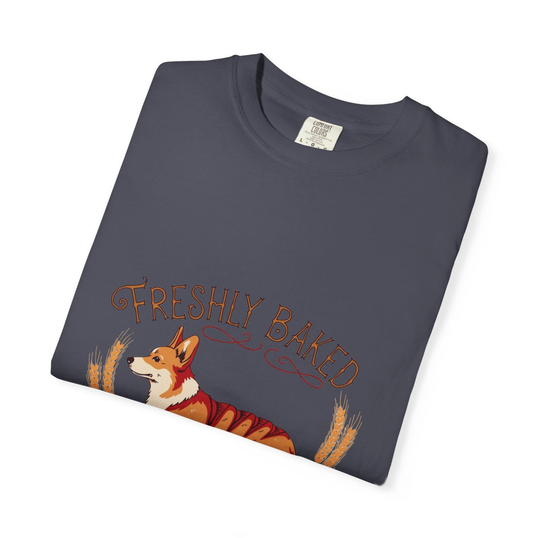 Navy — Folded | Corgi 'Freshly Baked' Garment-Dyed Tee