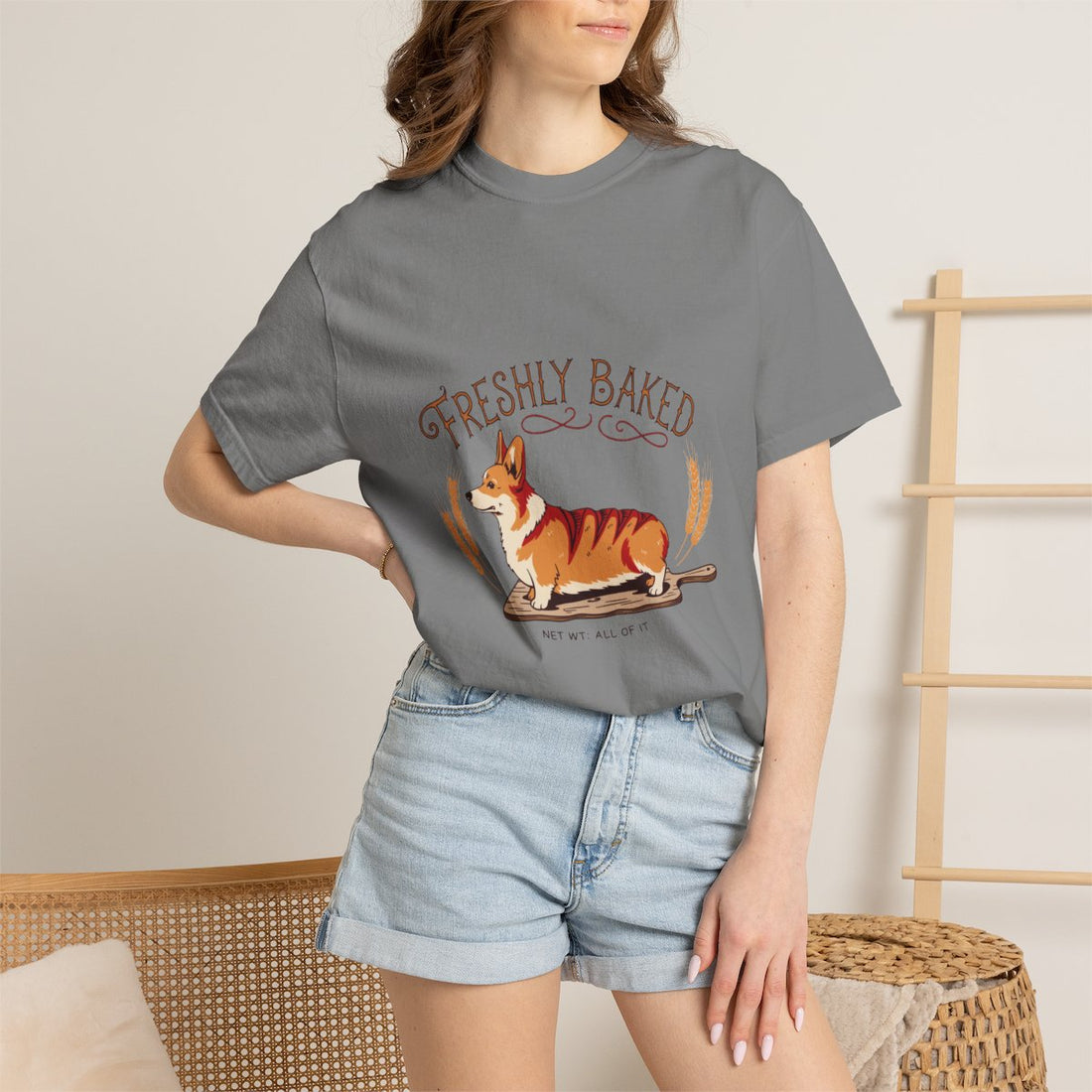 Grey — Lifestyle | Corgi 'Freshly Baked' Garment-Dyed Tee