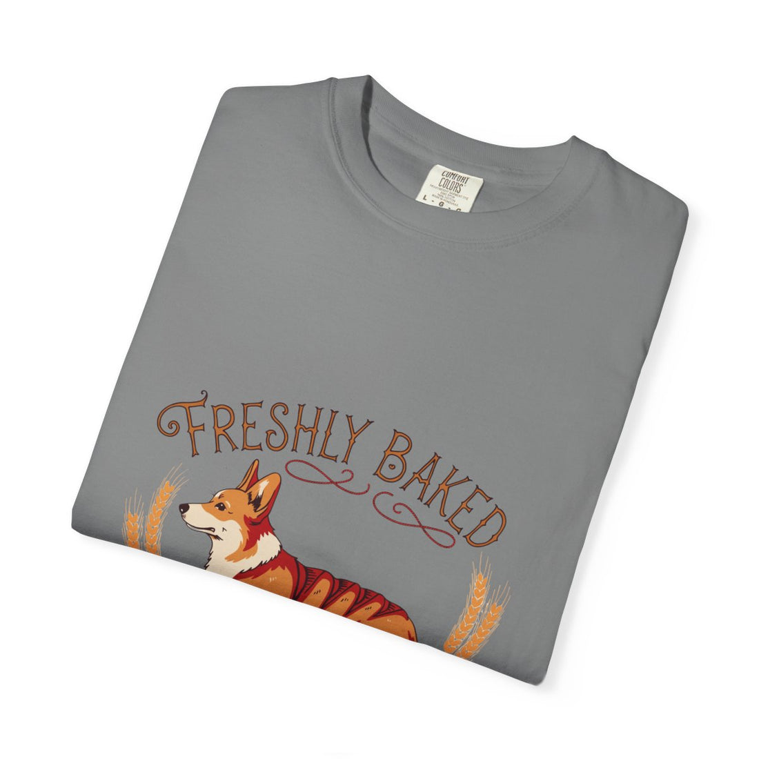 Grey — Folded | Corgi 'Freshly Baked' Garment-Dyed Tee