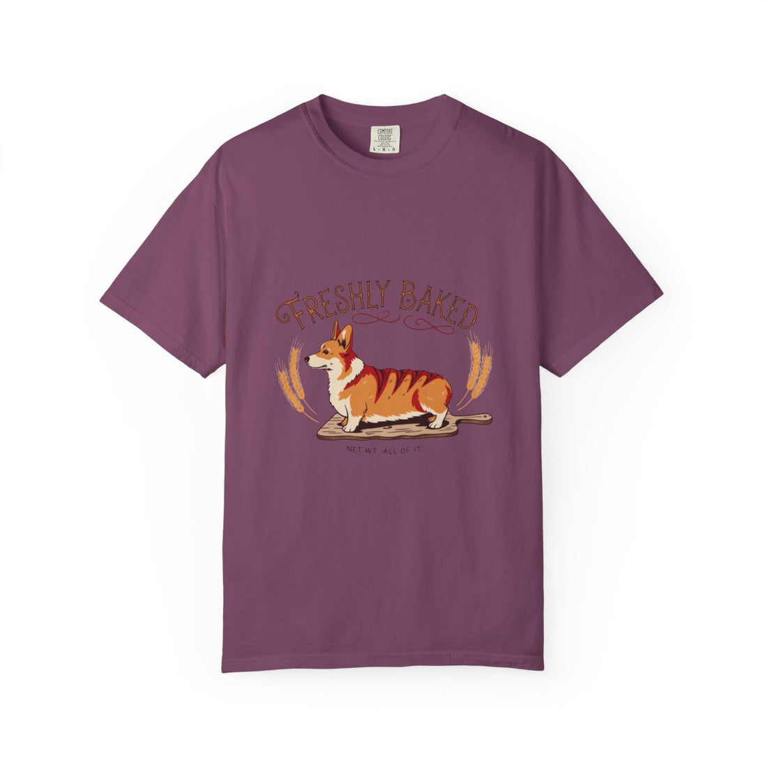 Berry — Front | Corgi 'Freshly Baked' Garment-Dyed Tee
