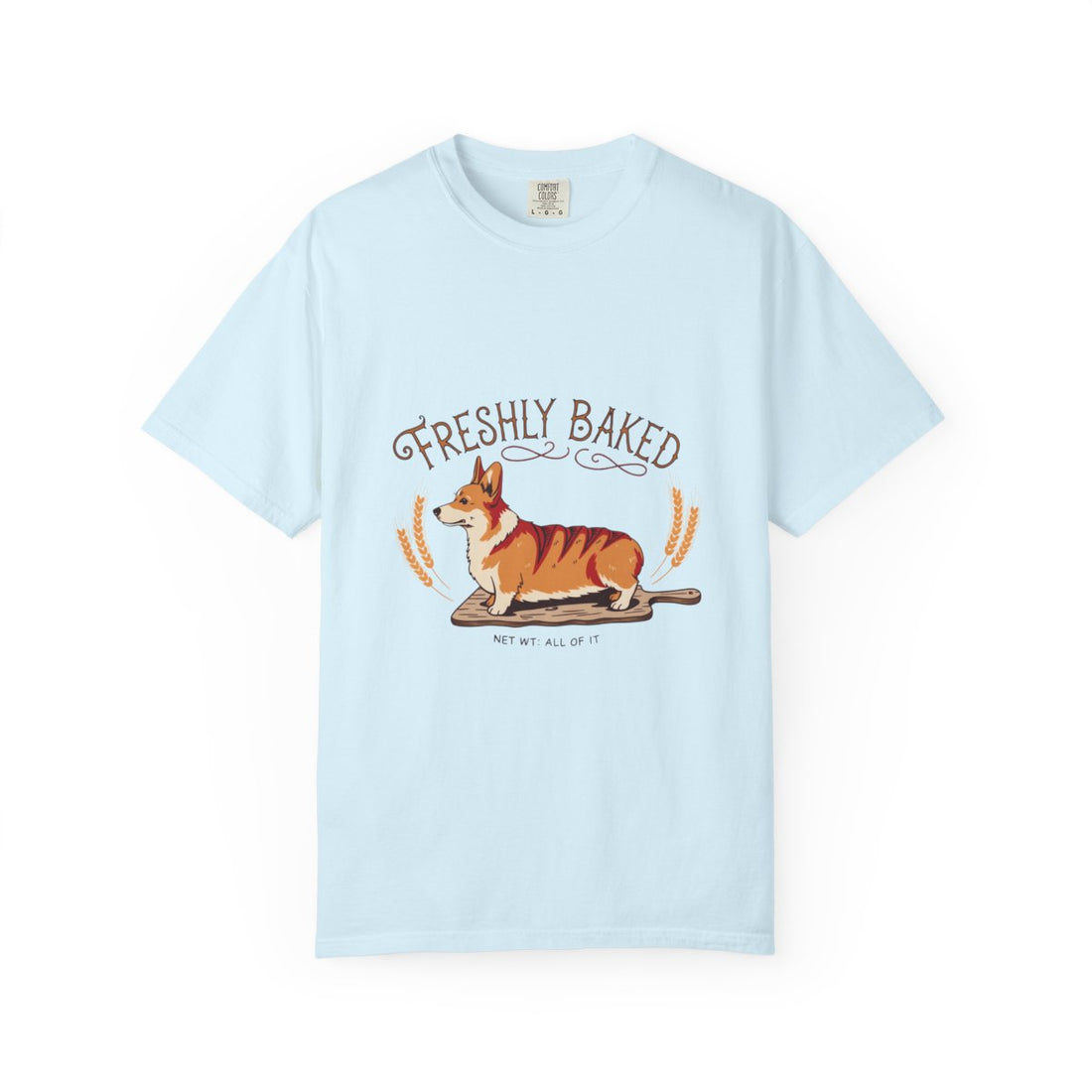 Chambray — Front | Corgi 'Freshly Baked' Garment-Dyed Tee
