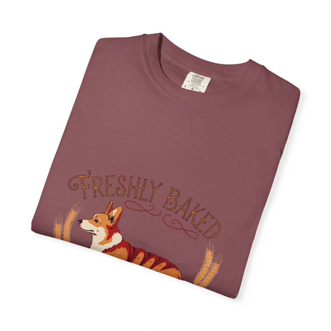 Brick — Folded | Corgi 'Freshly Baked' Garment-Dyed Tee