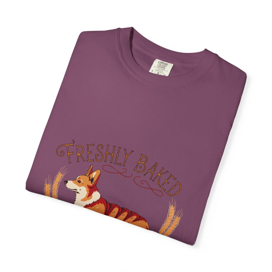 Berry — Folded | Corgi 'Freshly Baked' Garment-Dyed Tee