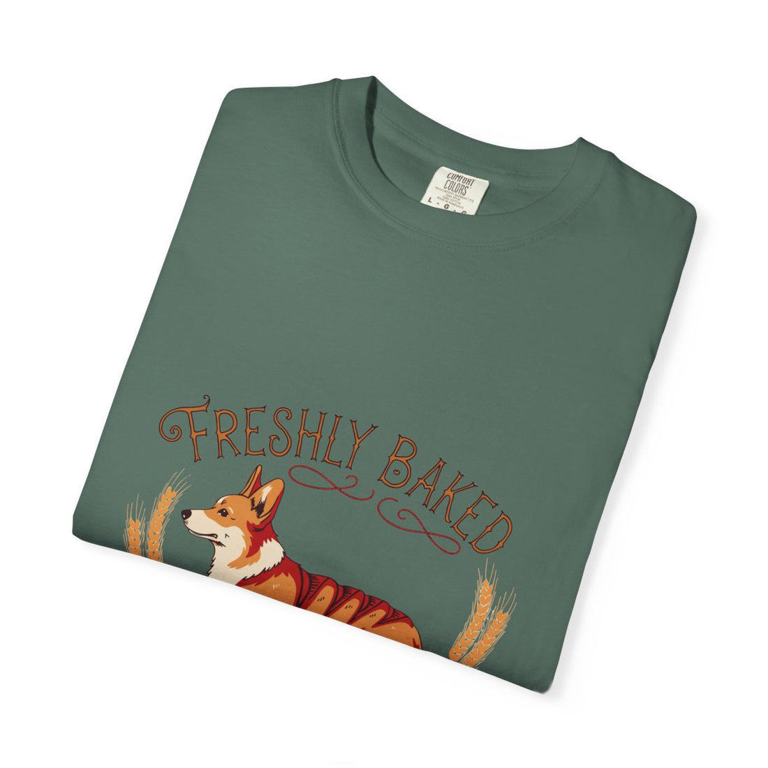 Blue Spruce — Folded | Corgi 'Freshly Baked' Garment-Dyed Tee