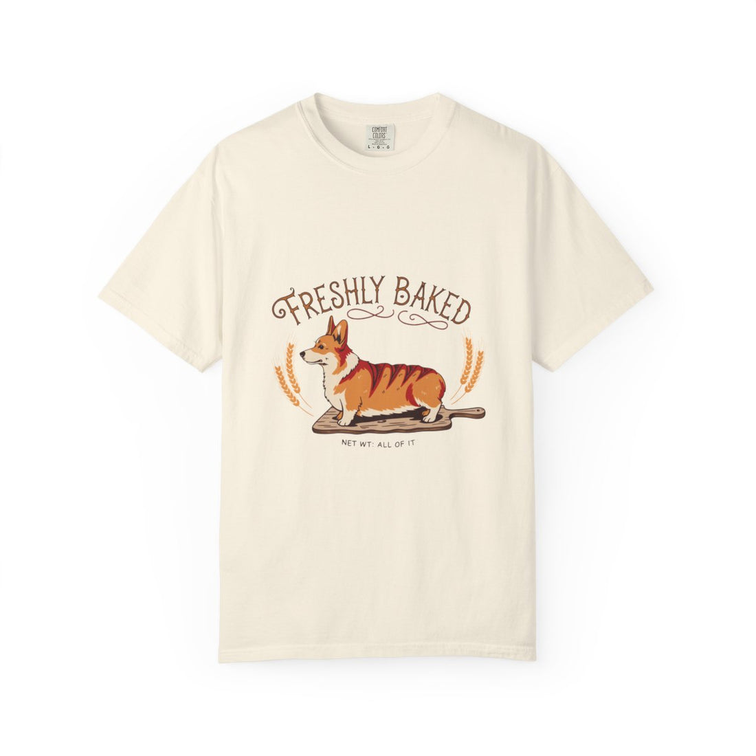 Ivory — Front | Corgi 'Freshly Baked' Garment-Dyed Tee