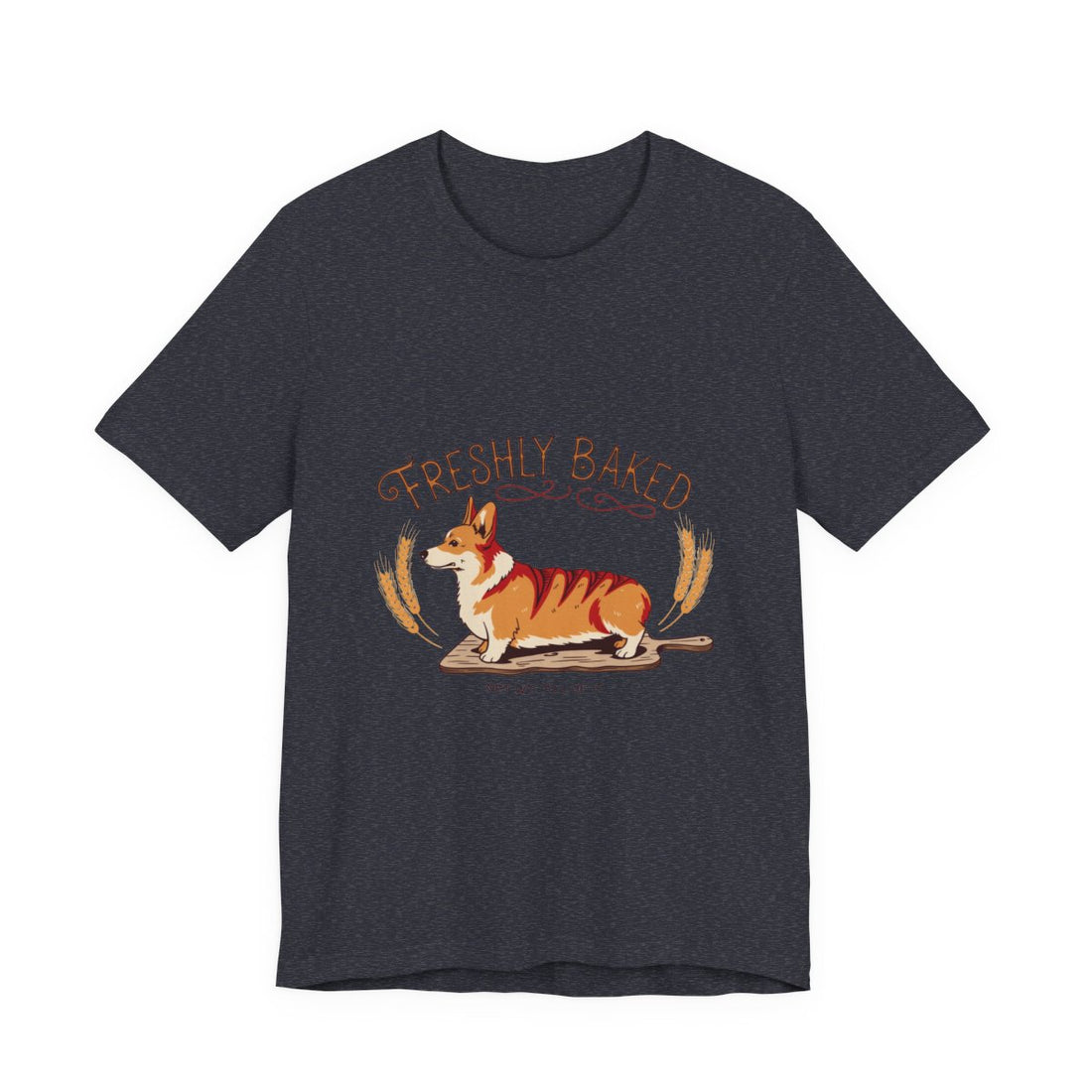 Heather Navy — Front | Corgi 'Freshly Baked' Tee