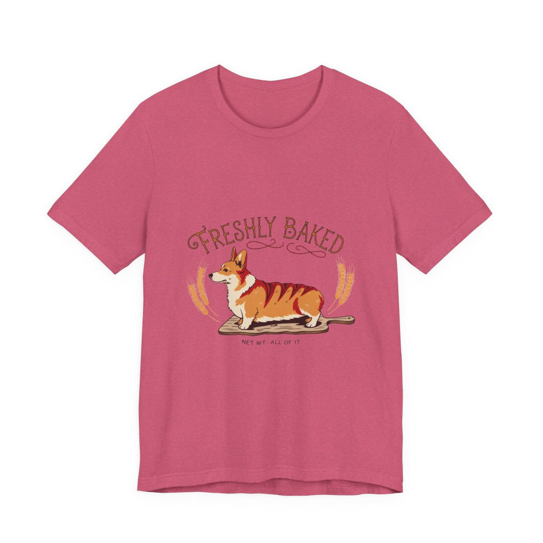 Heather Raspberry — Front | Corgi 'Freshly Baked' Tee