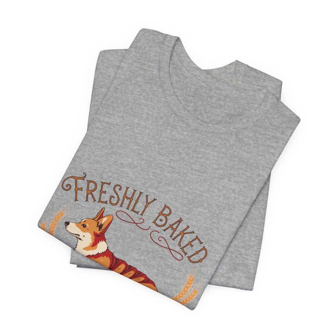 Athletic Heather — Folded | Corgi 'Freshly Baked' Tee