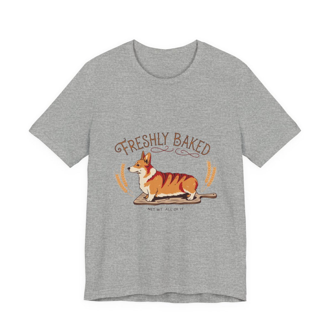 Athletic Heather — Front | Corgi 'Freshly Baked' Tee