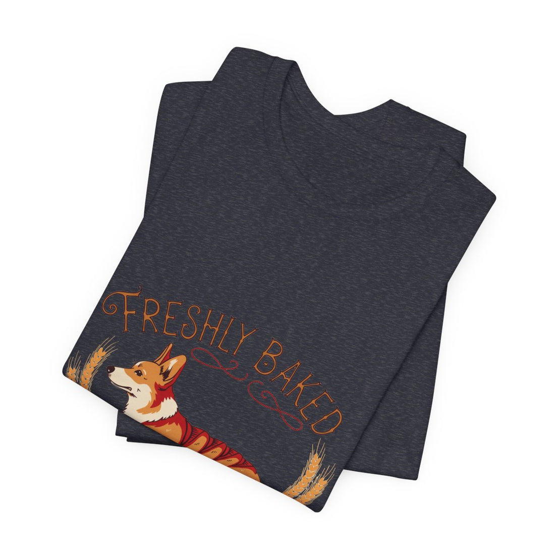 Heather Navy — Folded | Corgi 'Freshly Baked' Tee