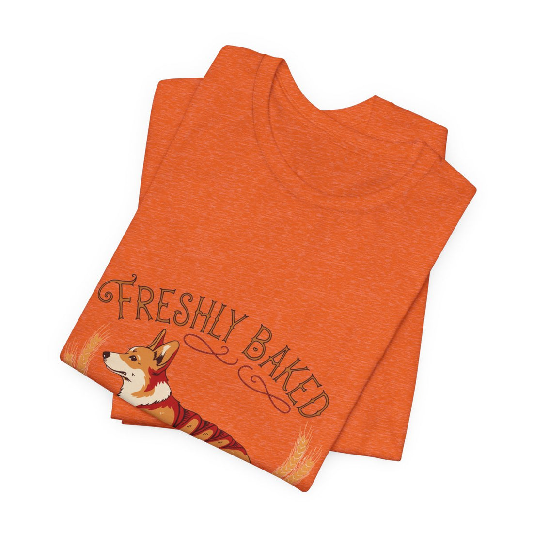 Heather Orange — Folded | Corgi 'Freshly Baked' Tee