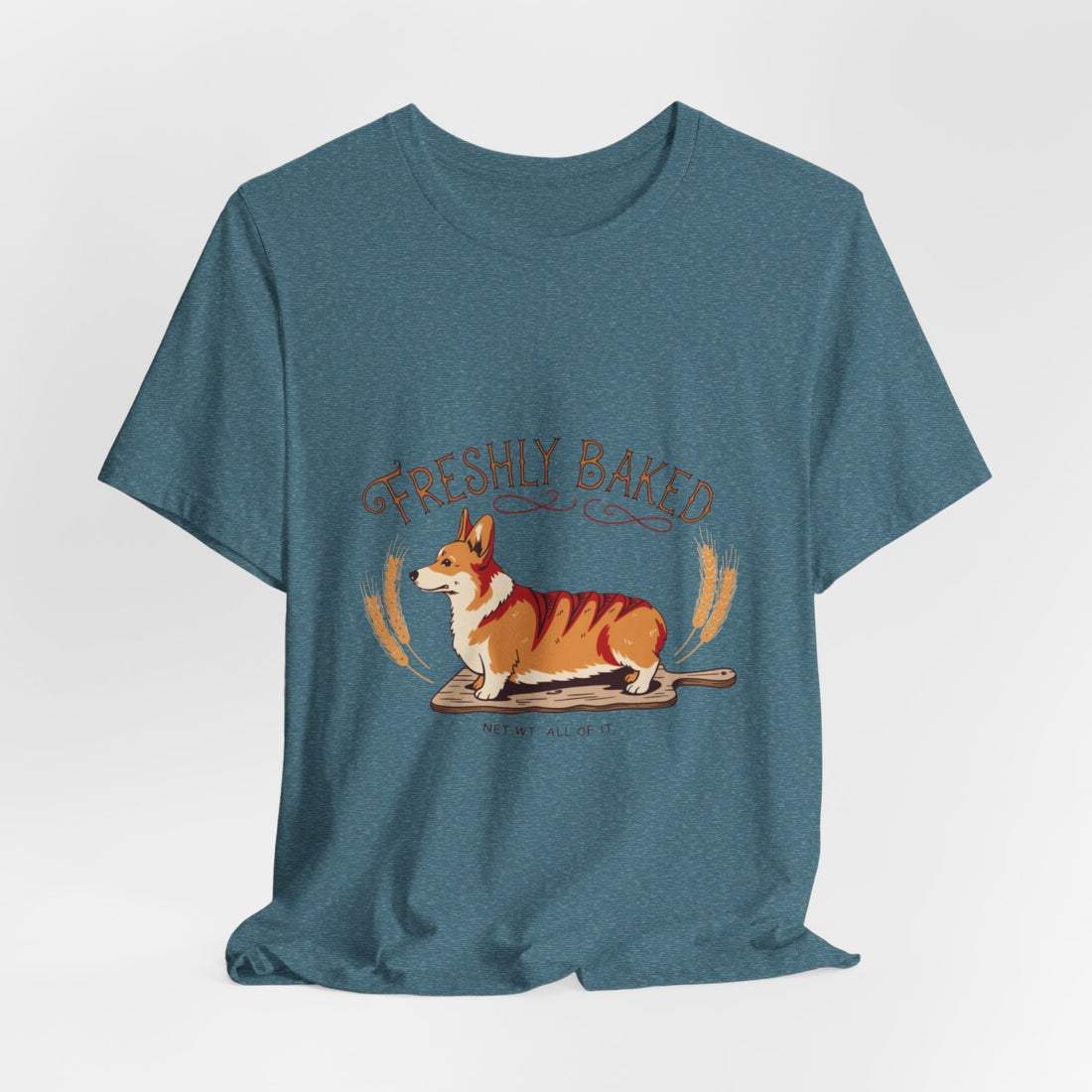 Heather Deep Teal — Hanging | Corgi 'Freshly Baked' Tee