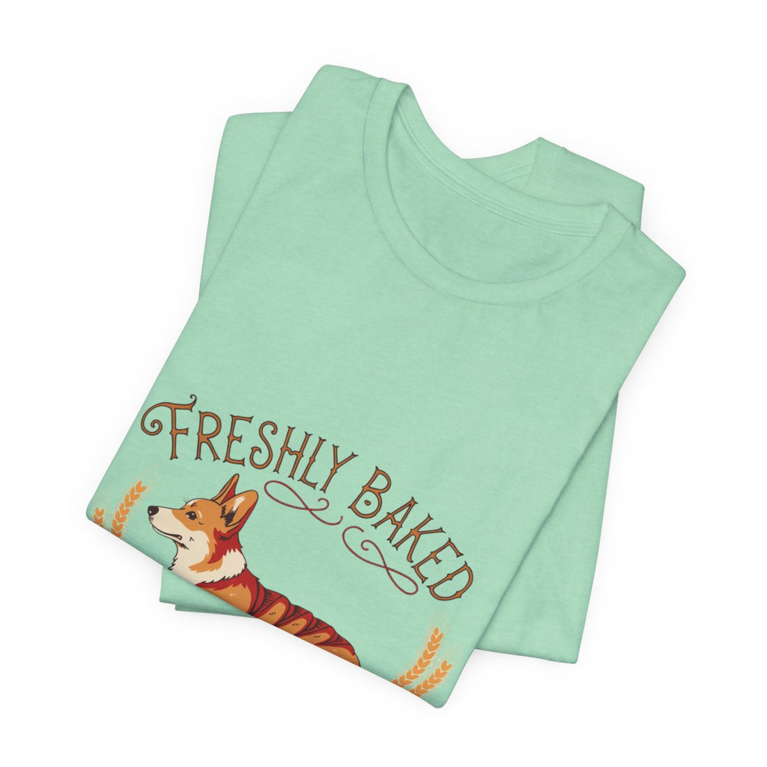 Heather Mint — Folded | Corgi 'Freshly Baked' Tee