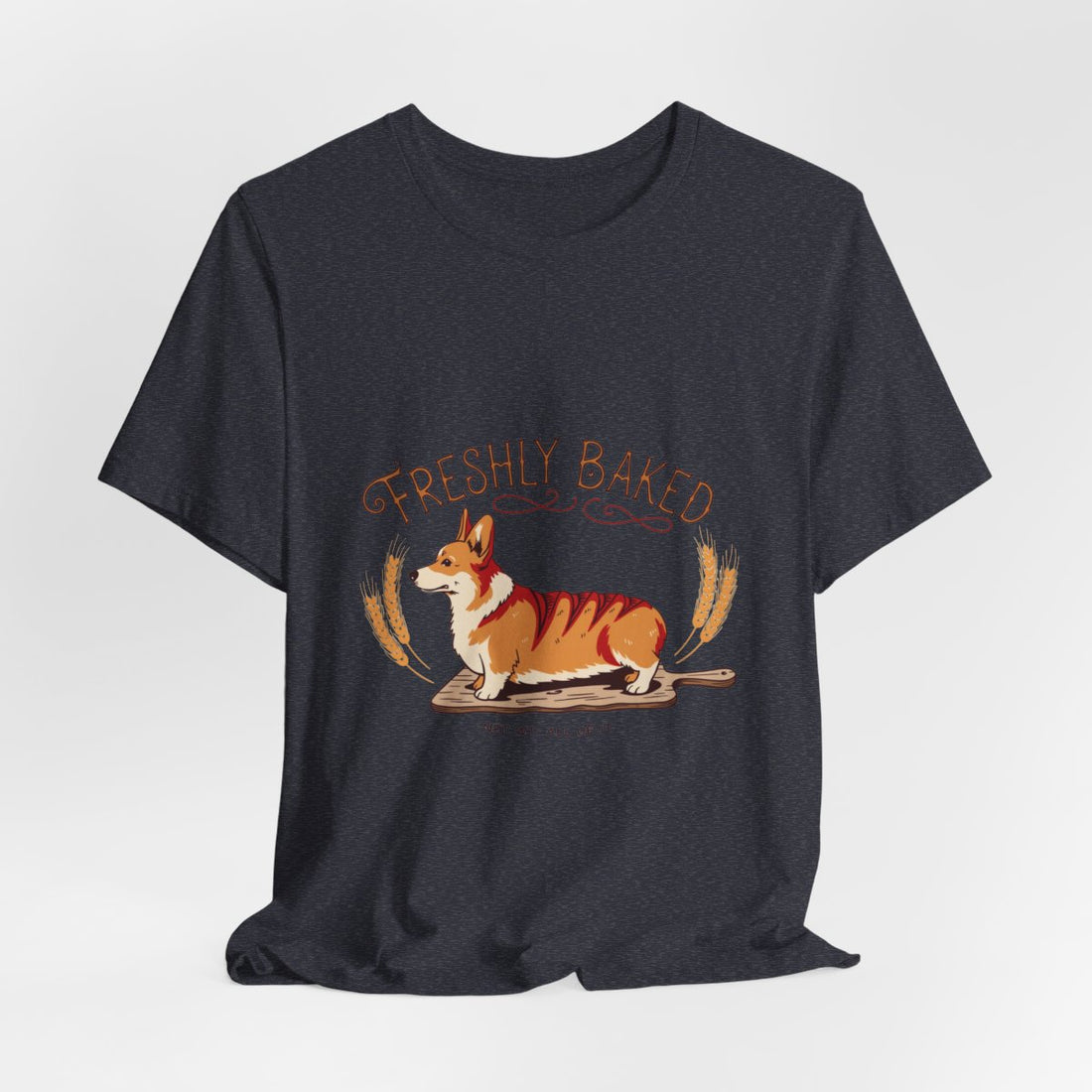 Heather Navy — Hanging | Corgi 'Freshly Baked' Tee