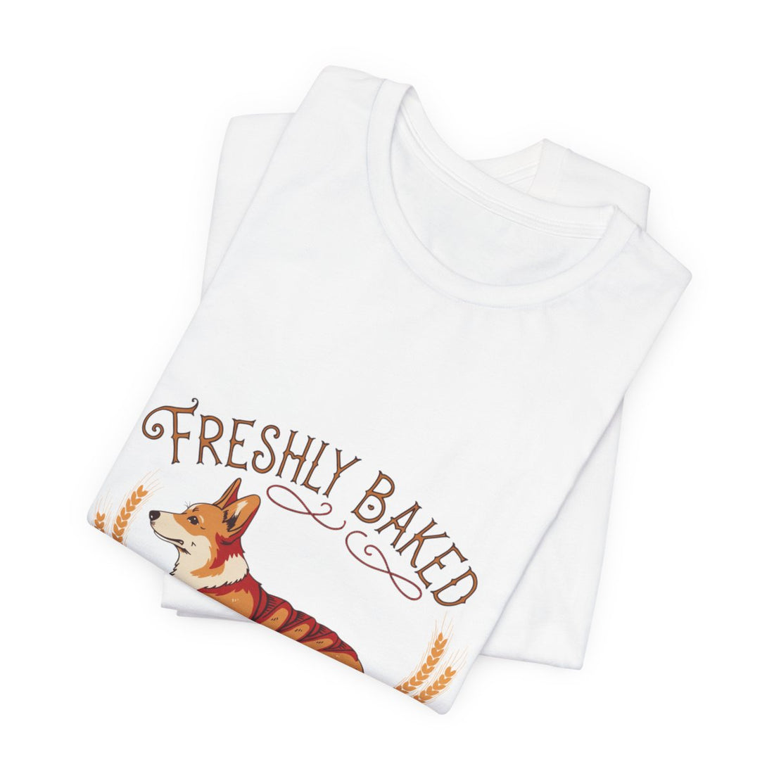 White — Folded | Corgi 'Freshly Baked' Tee