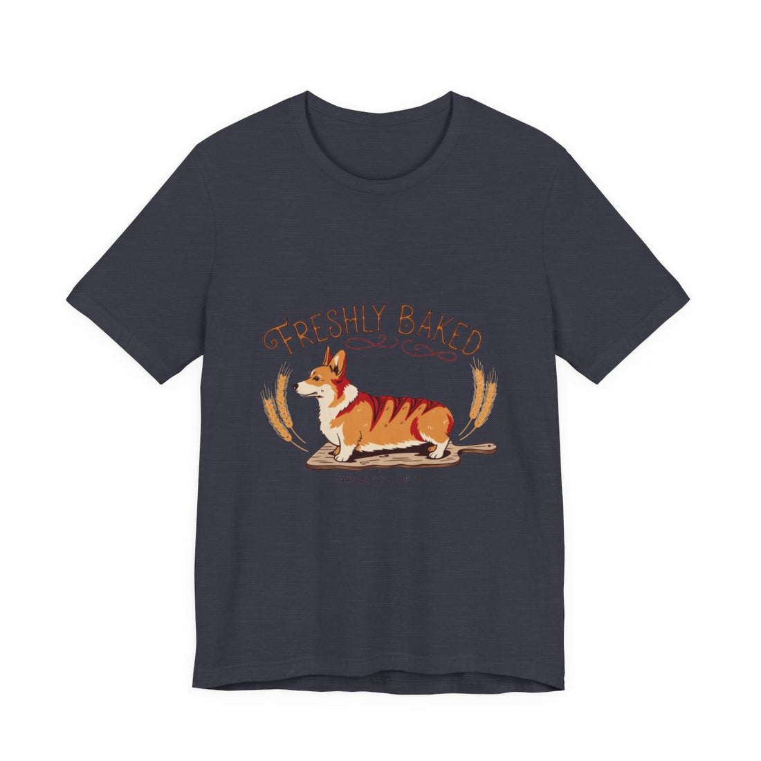 Heather Midnight Navy — Front | Corgi 'Freshly Baked' Tee