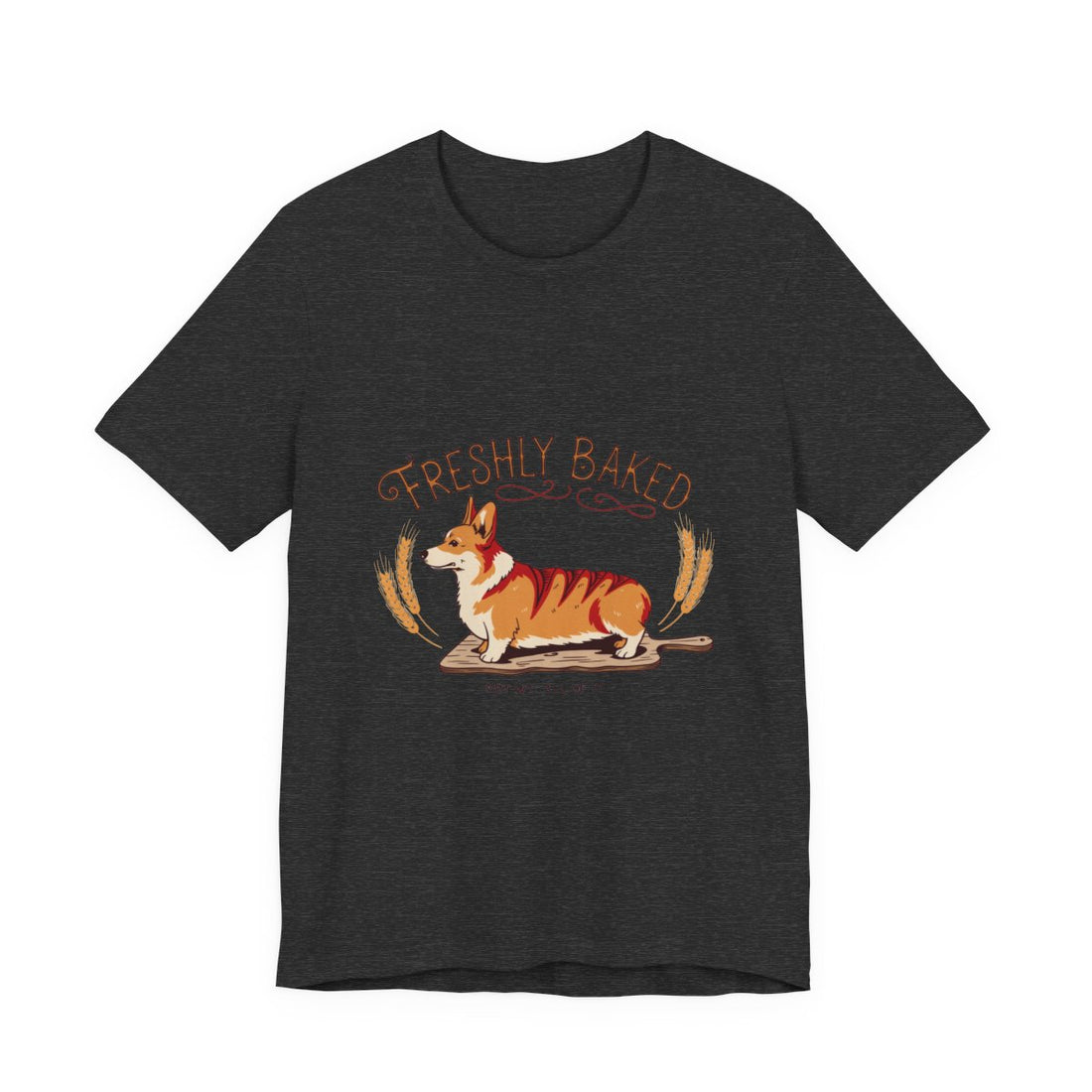 Dark Grey Heather — Front | Corgi 'Freshly Baked' Tee