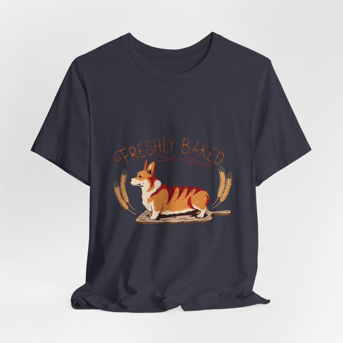 Heather Midnight Navy — Hanging | Corgi 'Freshly Baked' Tee