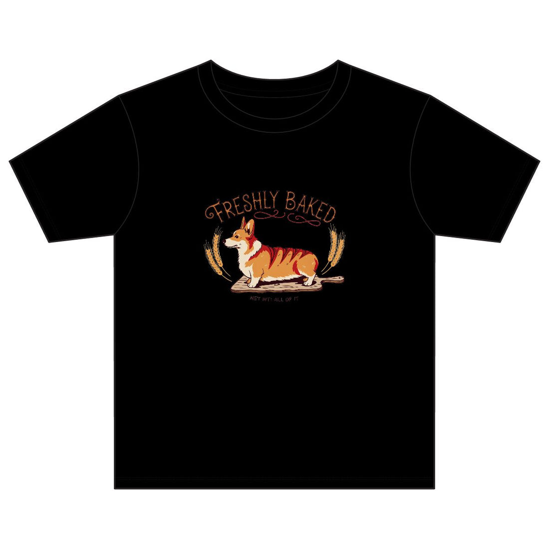 Black — Front | Corgi 'Freshly Baked' Youth Tee