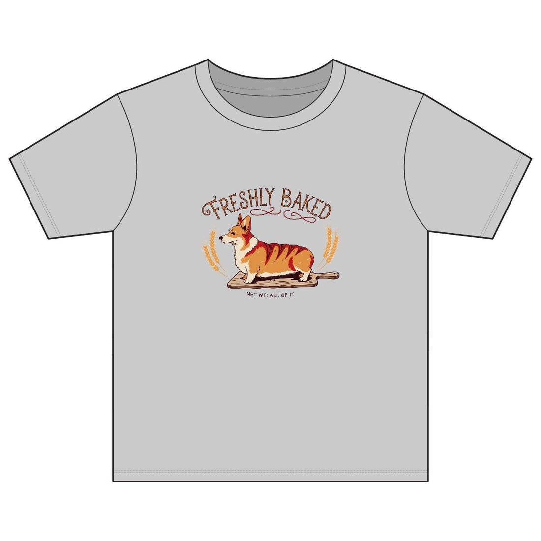 Sport Grey — Front | Corgi 'Freshly Baked' Youth Tee
