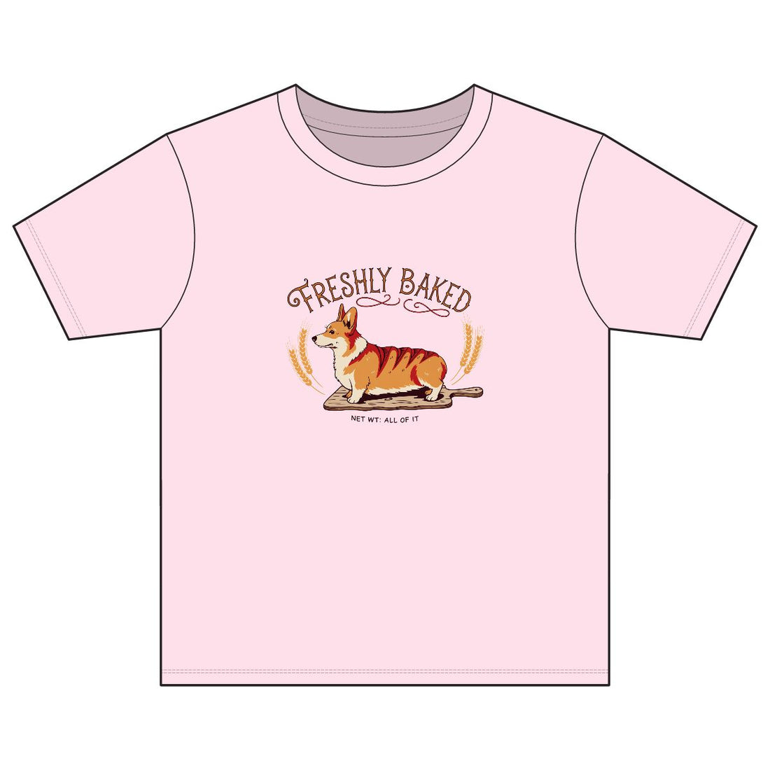 Light Pink — Front | Corgi 'Freshly Baked' Youth Tee