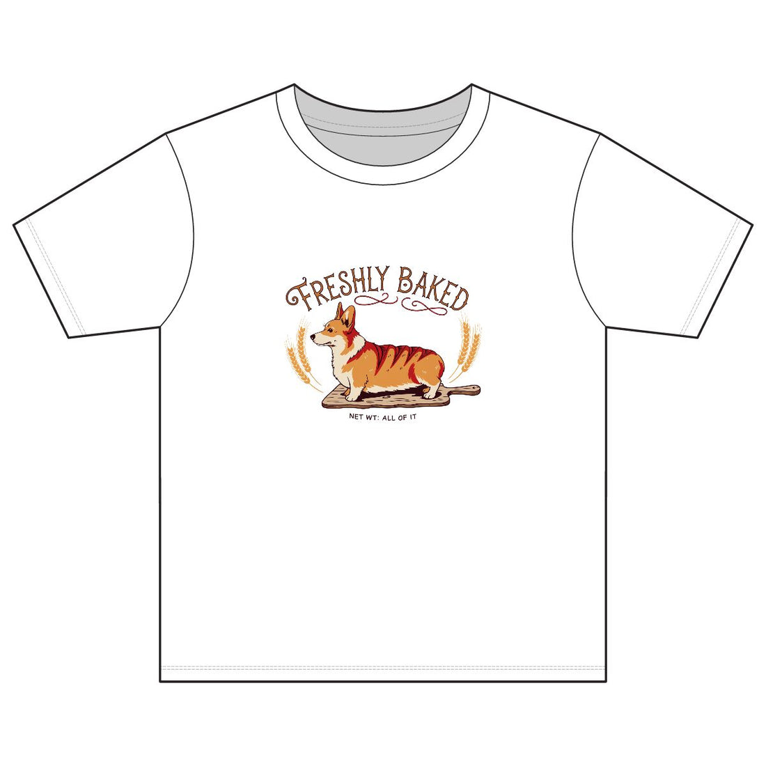 White — Front | Corgi 'Freshly Baked' Youth Tee