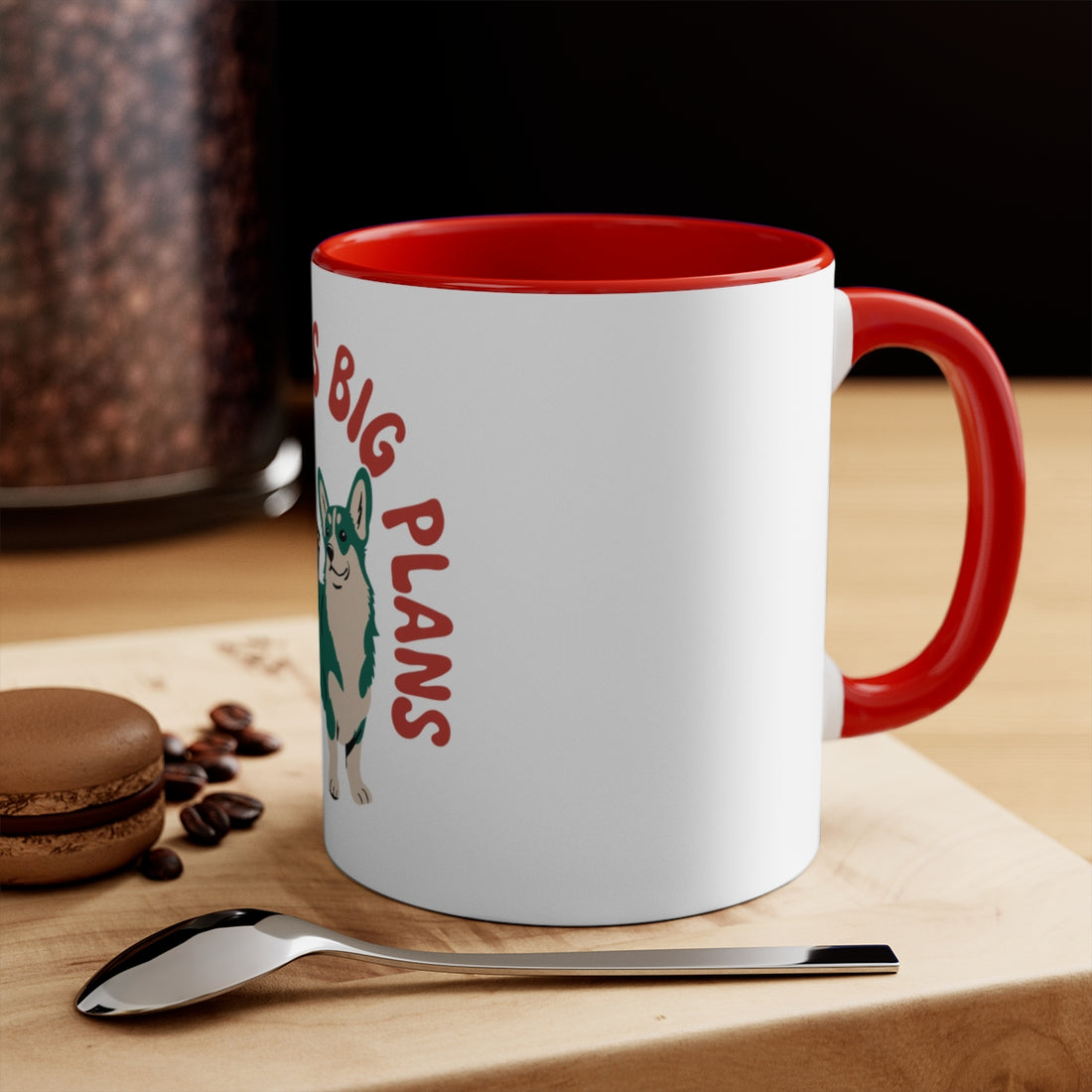 Red — Lifestyle | Corgi Short Legs Big Plans Accent Mug