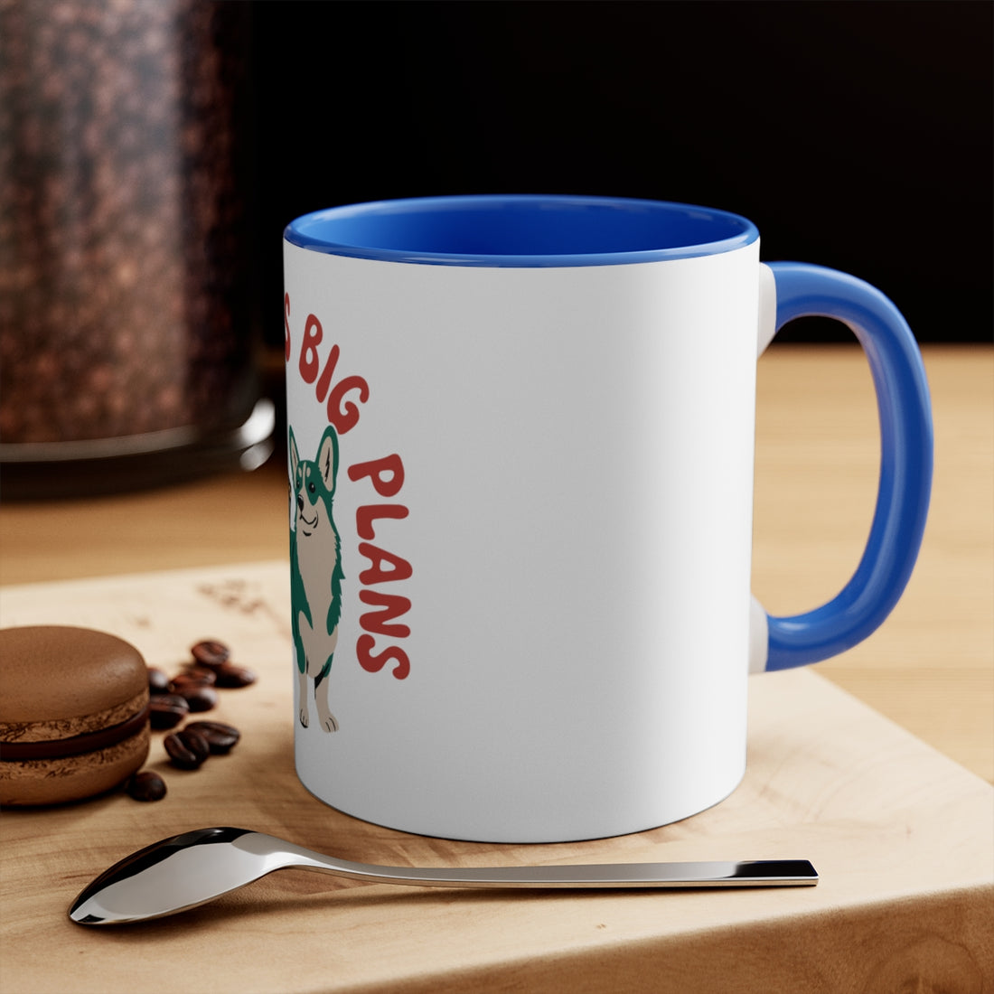 Blue — Lifestyle | Corgi Short Legs Big Plans Accent Mug